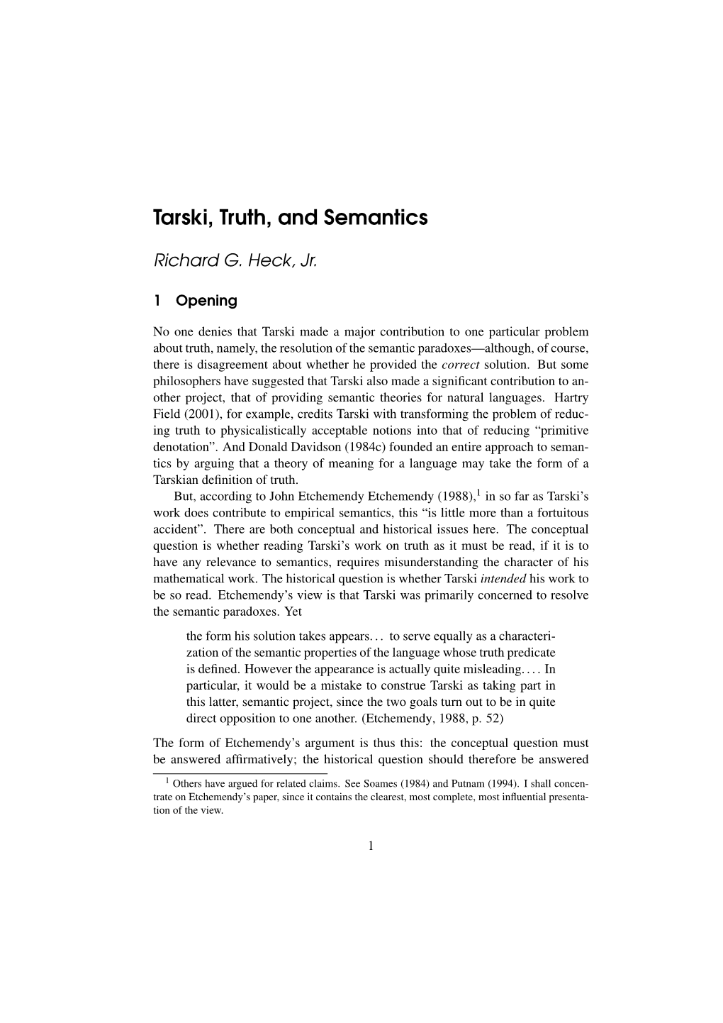Tarski, Truth, and Semantics