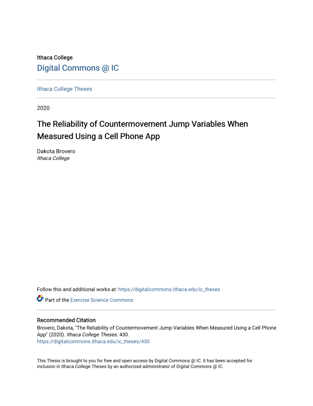 The Reliability of Countermovement Jump Variables When Measured Using a Cell Phone App