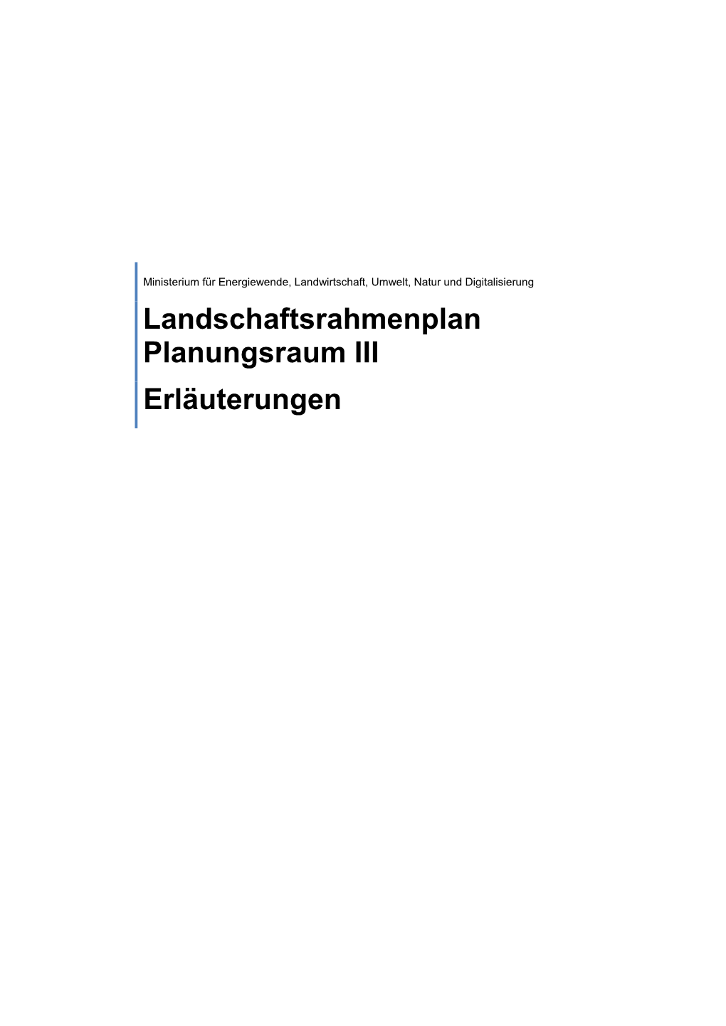 Landschaftsrahmenplan Planungsraum III