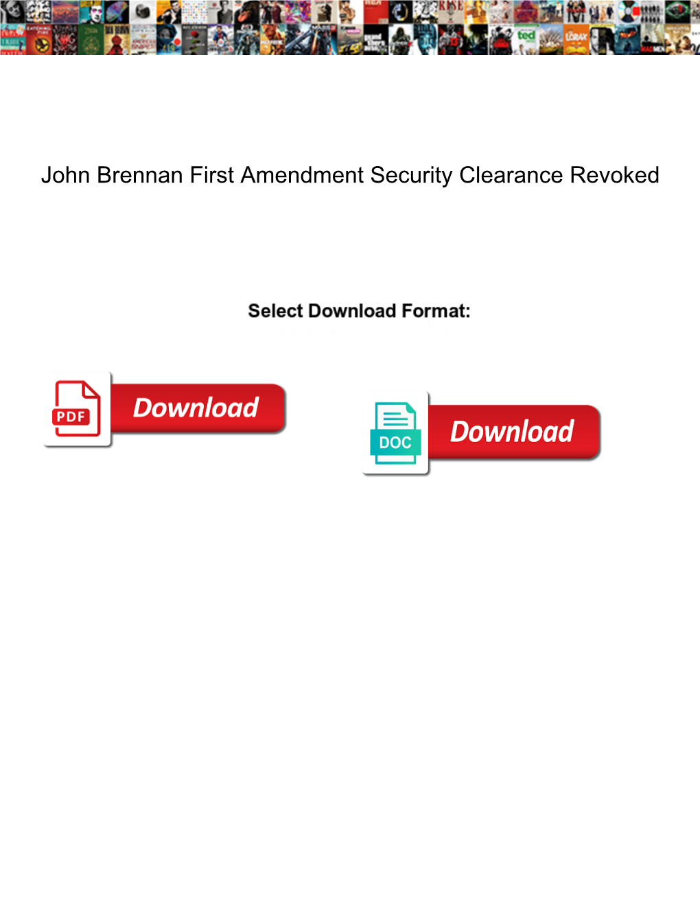 John Brennan First Amendment Security Clearance Revoked