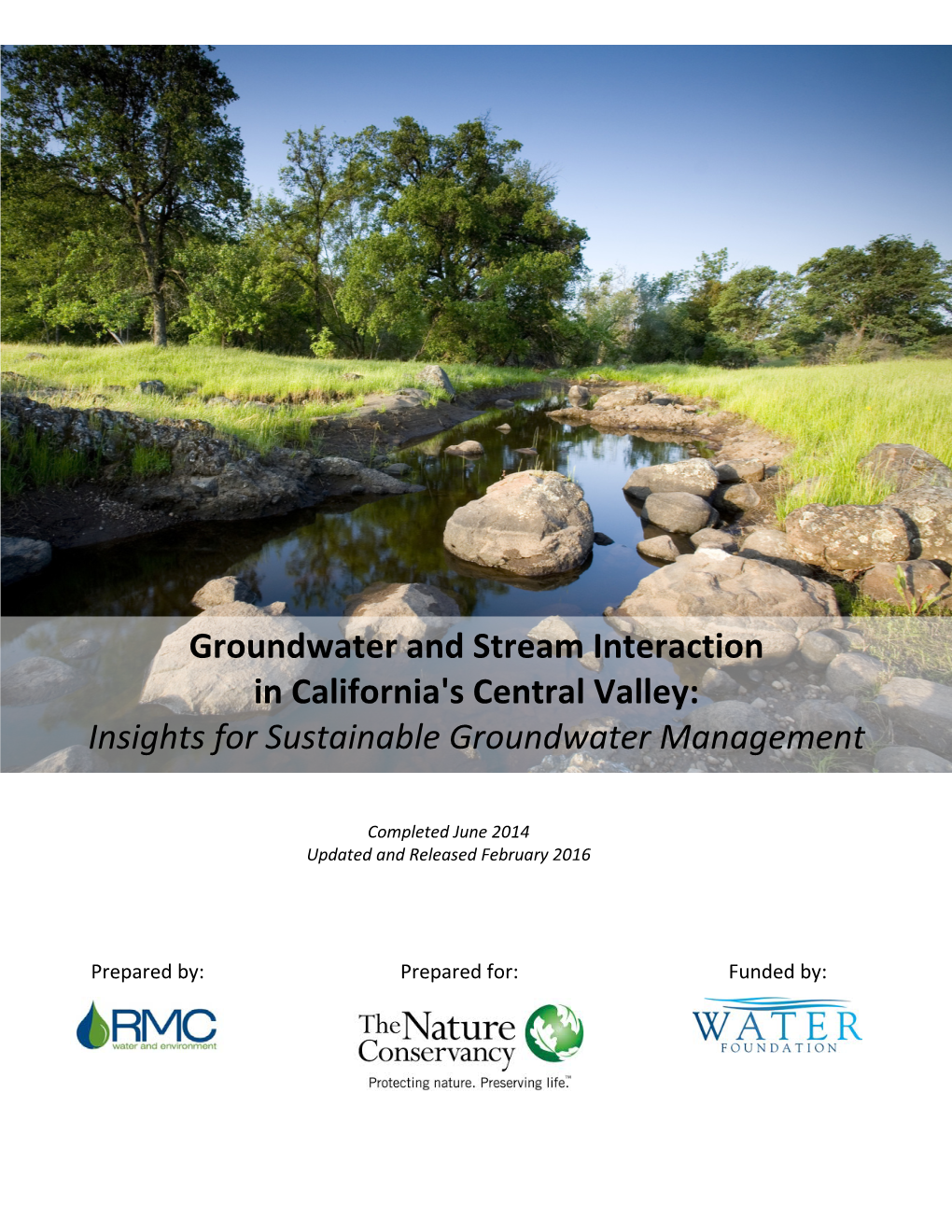 Groundwater and Stream Interaction in California's Central Valley: Insights for Sustainable Groundwater Management