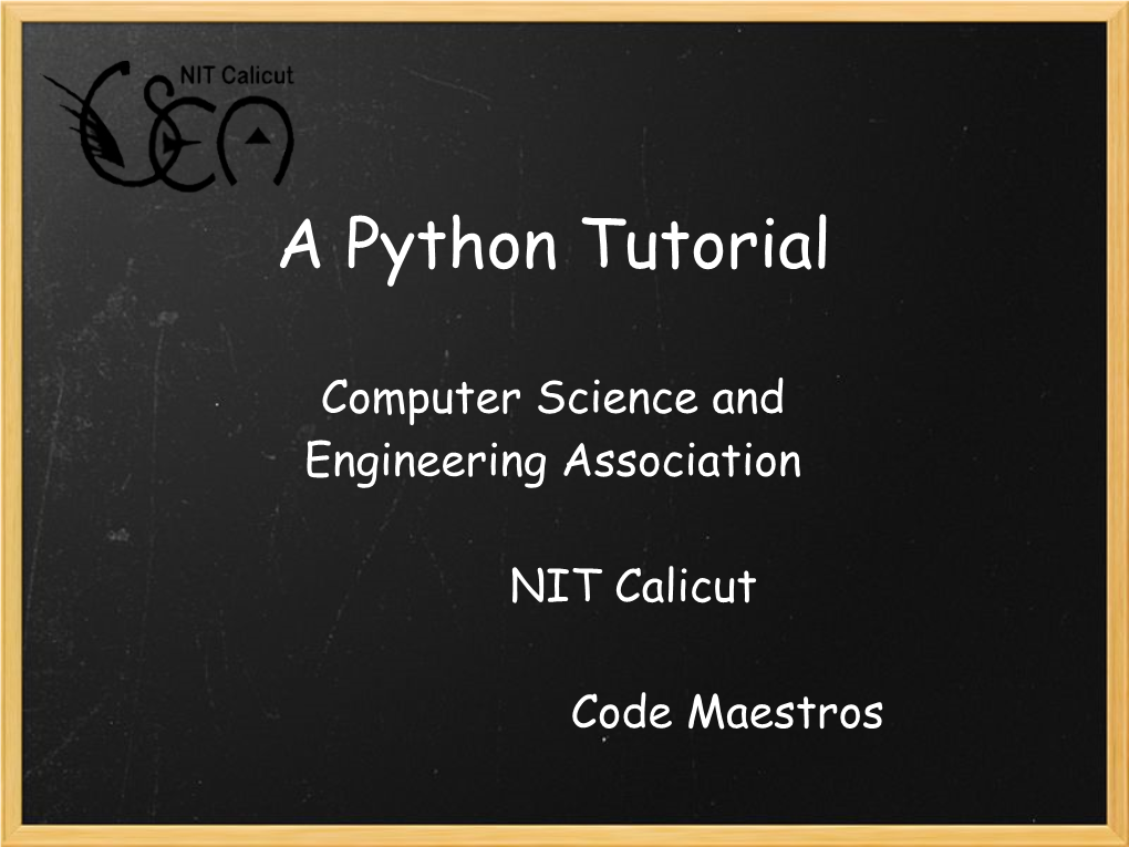 A Python Tutorial