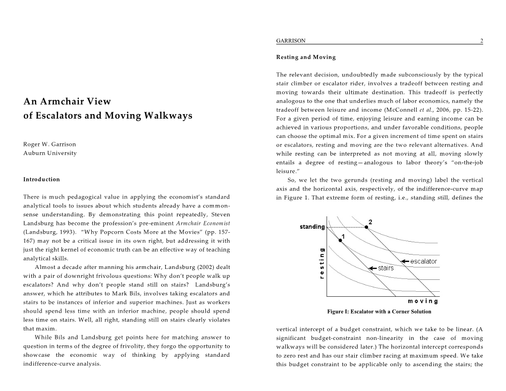 AN ARMCHAIR VIEW of ESCALATORS and MOVING WALKWAYS GARRISON 4 Constraint Applicable to Descending Would Have a Horizontal Intercept Possible