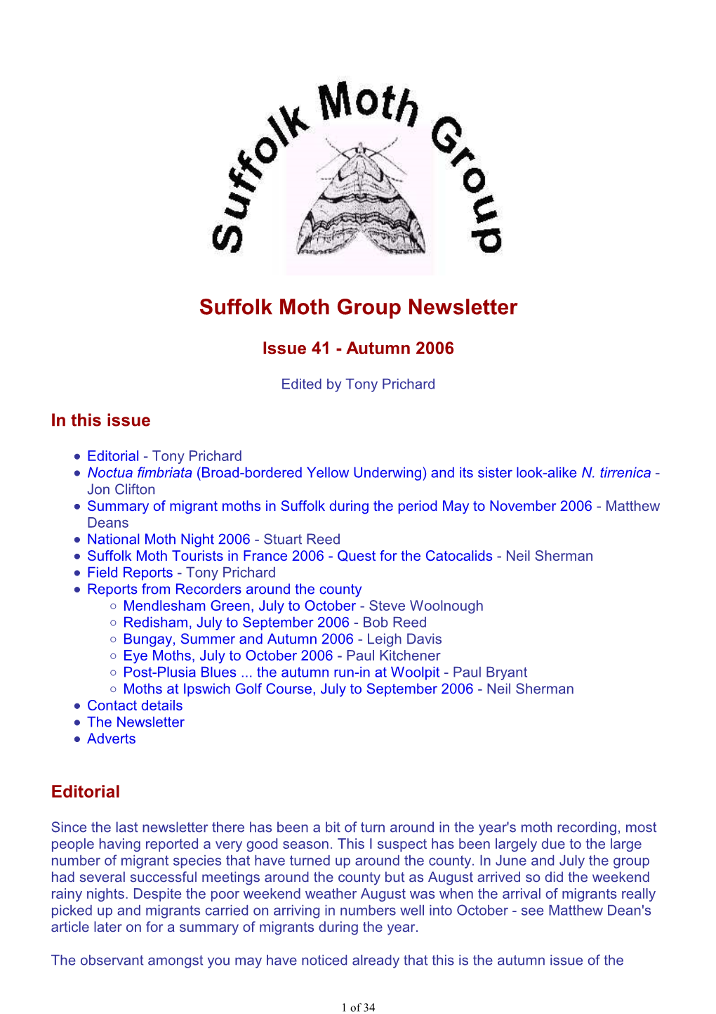 Suffolk Moth Group Newsletter