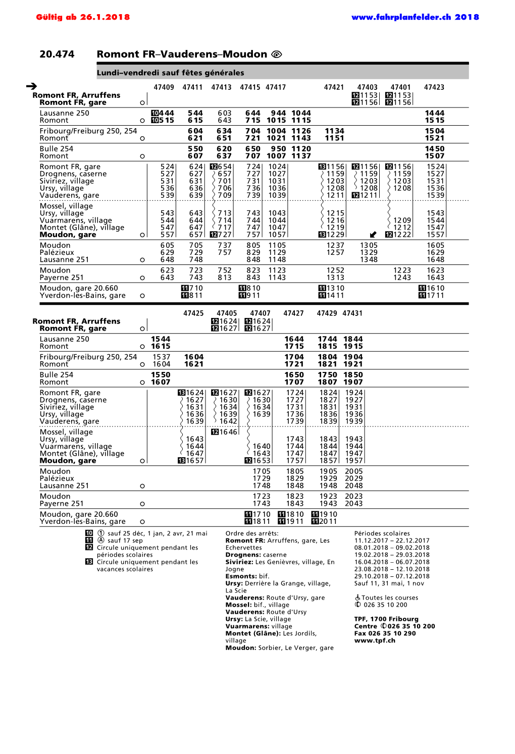 20.474 Romont FR–Vauderens–Moudon Û