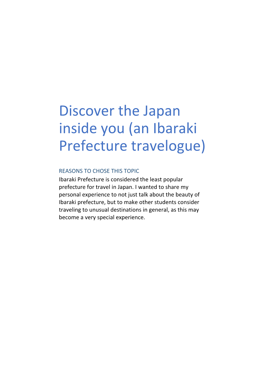 Discover the Japan Inside You (An Ibaraki Prefecture Travelogue)