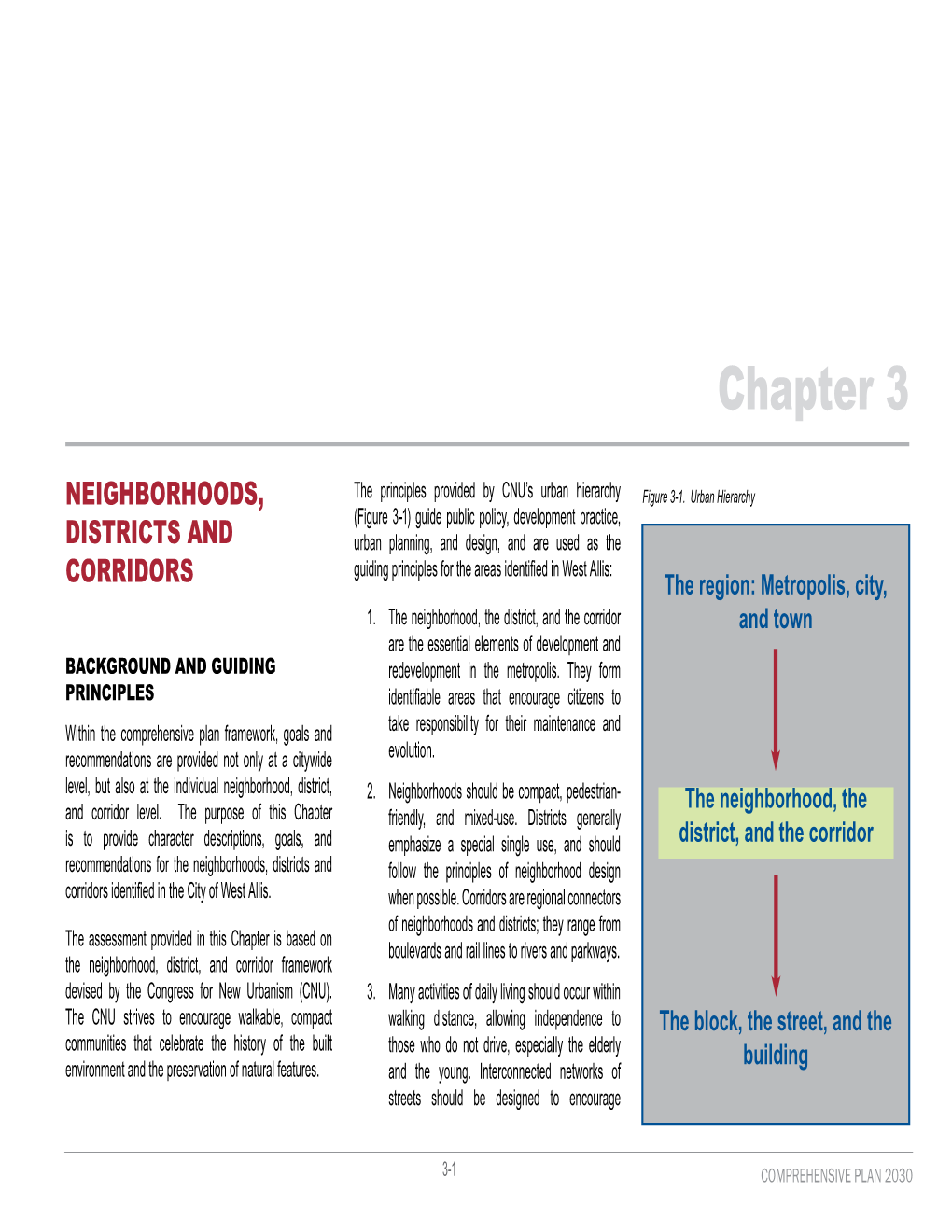 Chapter 3: Neighborhoods, Districts and Corridors