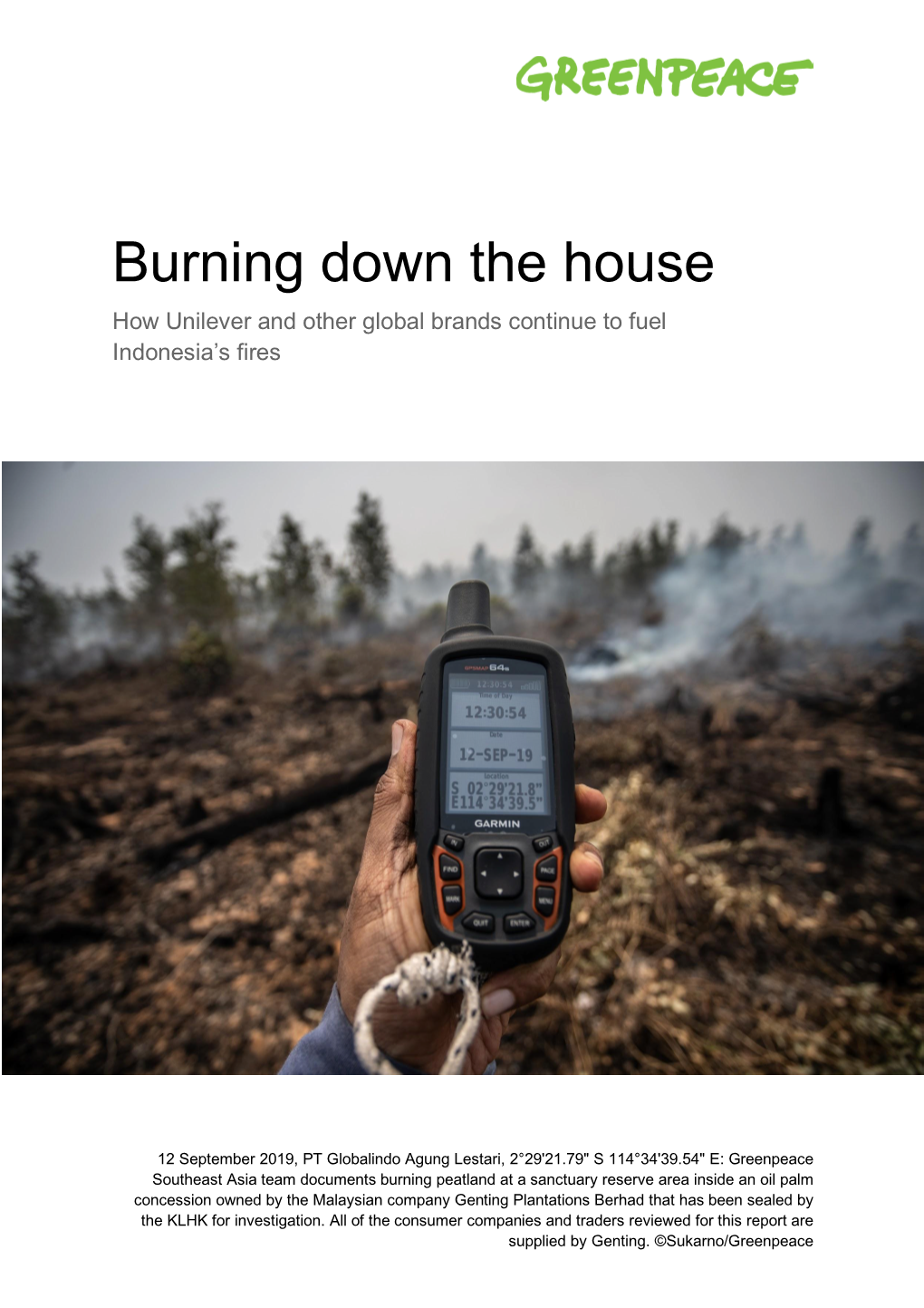 Burning Down the House How Unilever and Other Global Brands Continue to Fuel Indonesia’S Fires