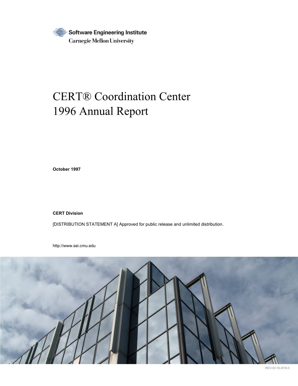 CERT® Coordination Center 1996 Annual Report