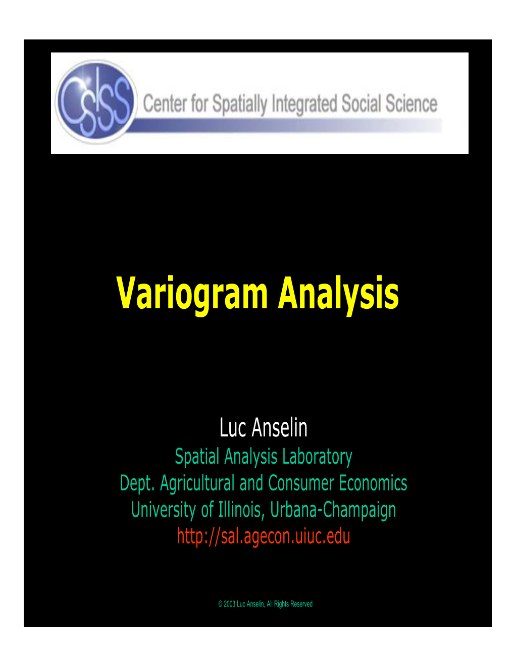 Variogram Analysis