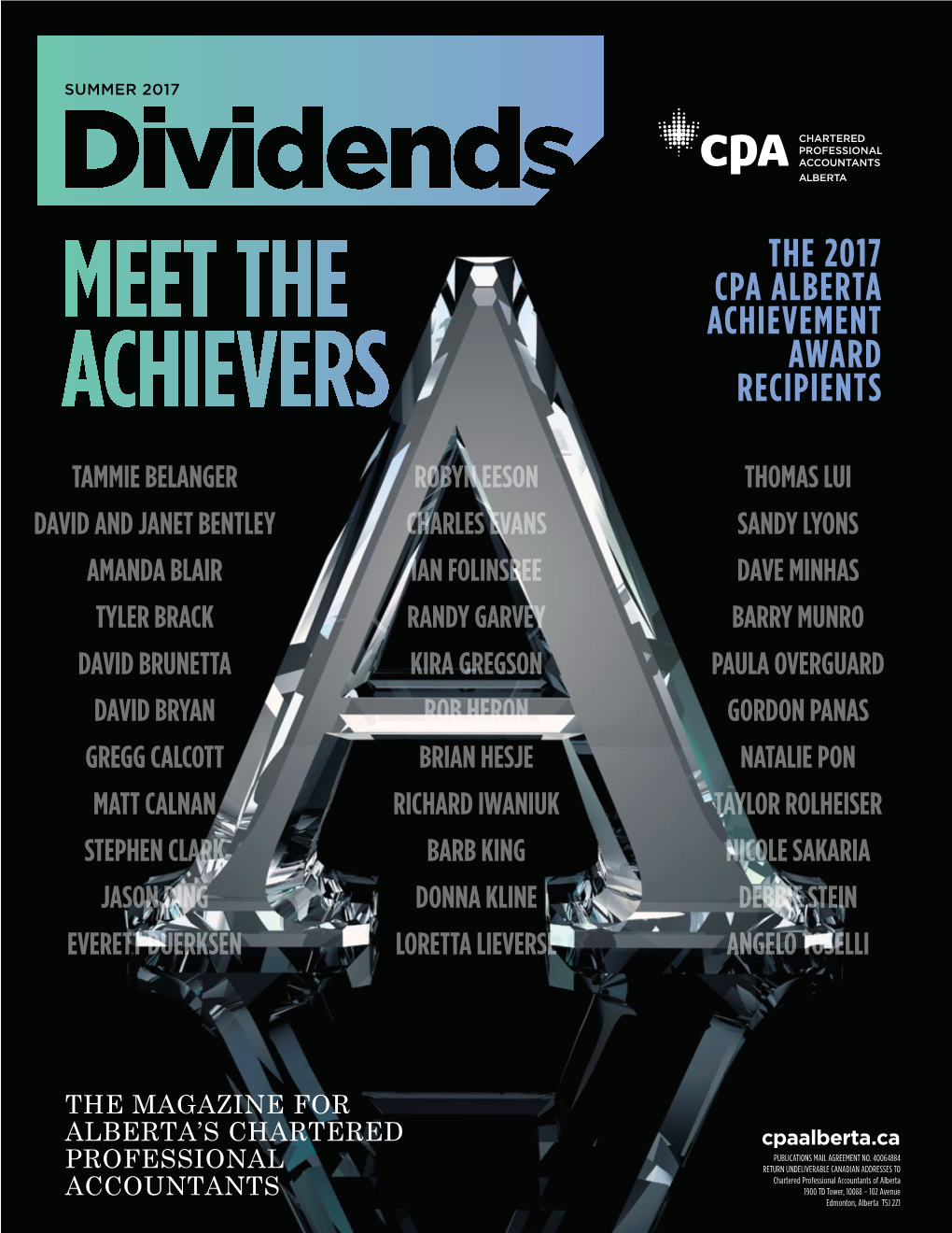 The 2017 CPA Alberta Achievement Award Recipients