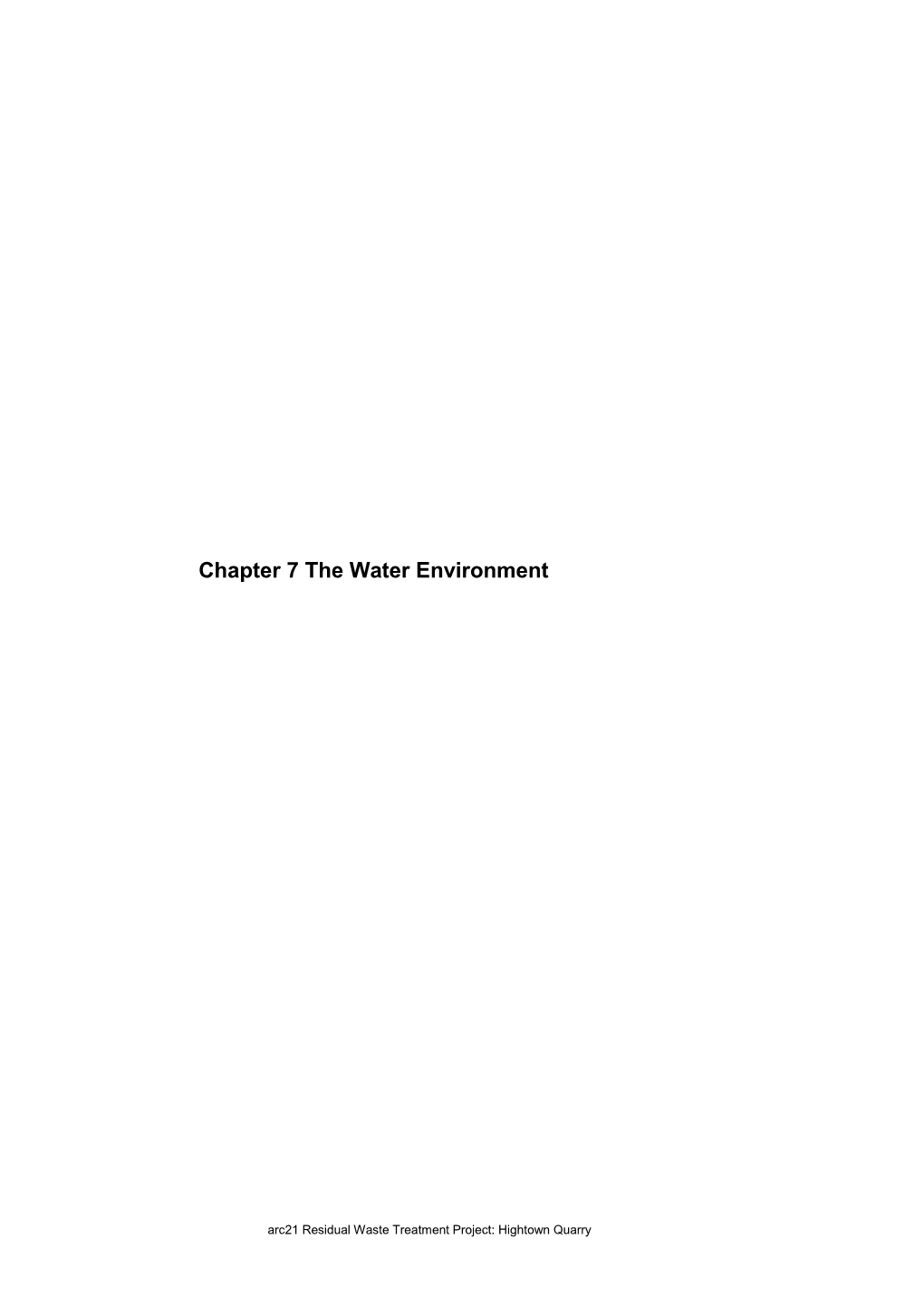 Chapter 7 the Water Environment