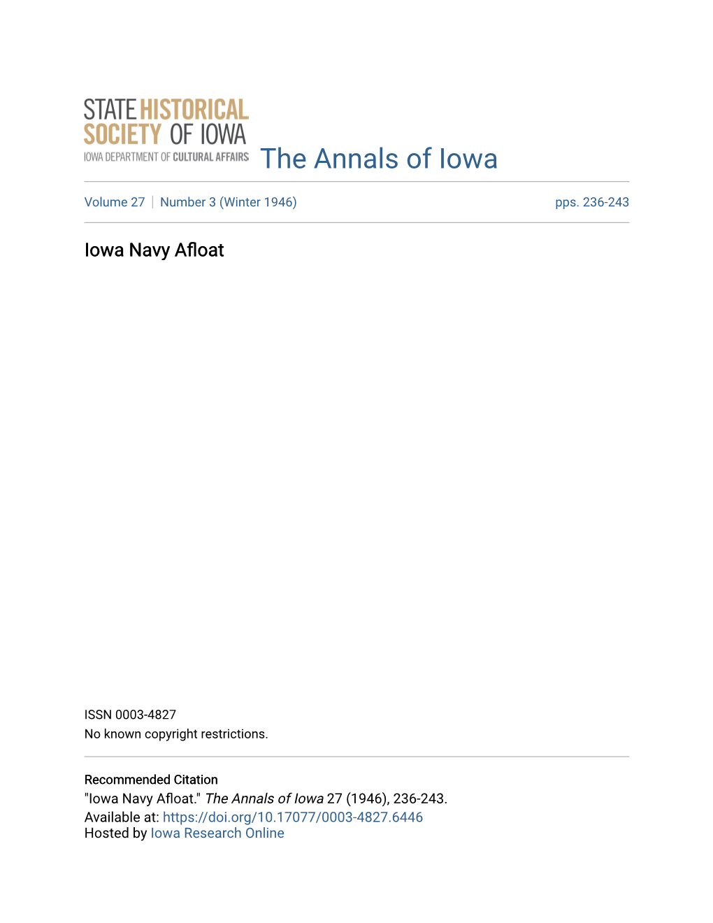 Iowa Navy Afloat