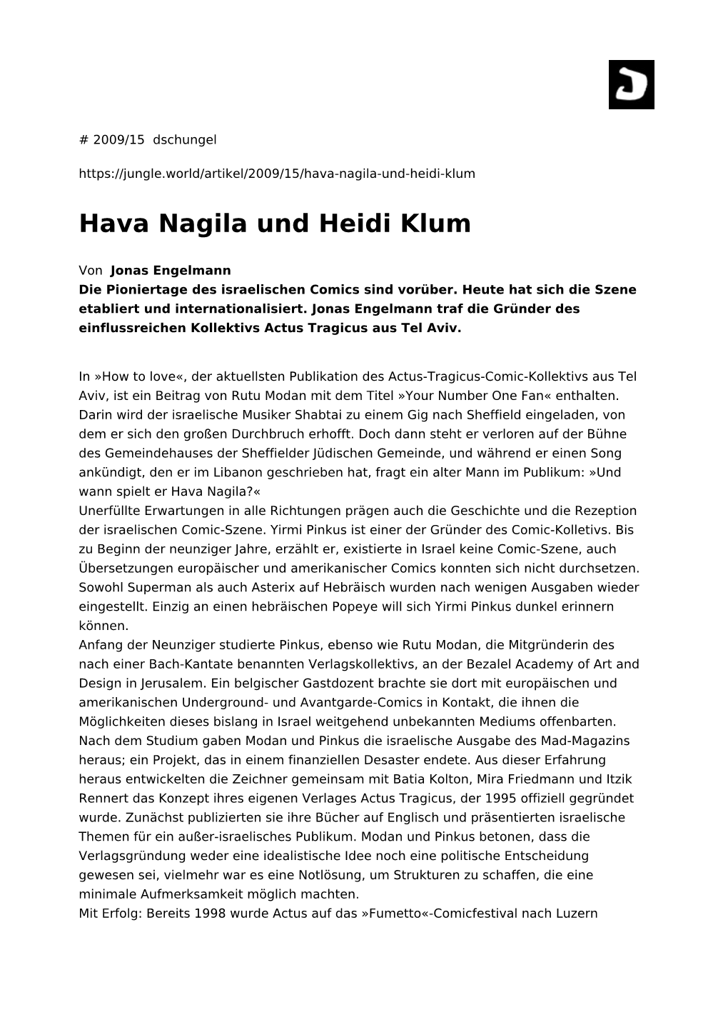 Hava Nagila Und Heidi Klum
