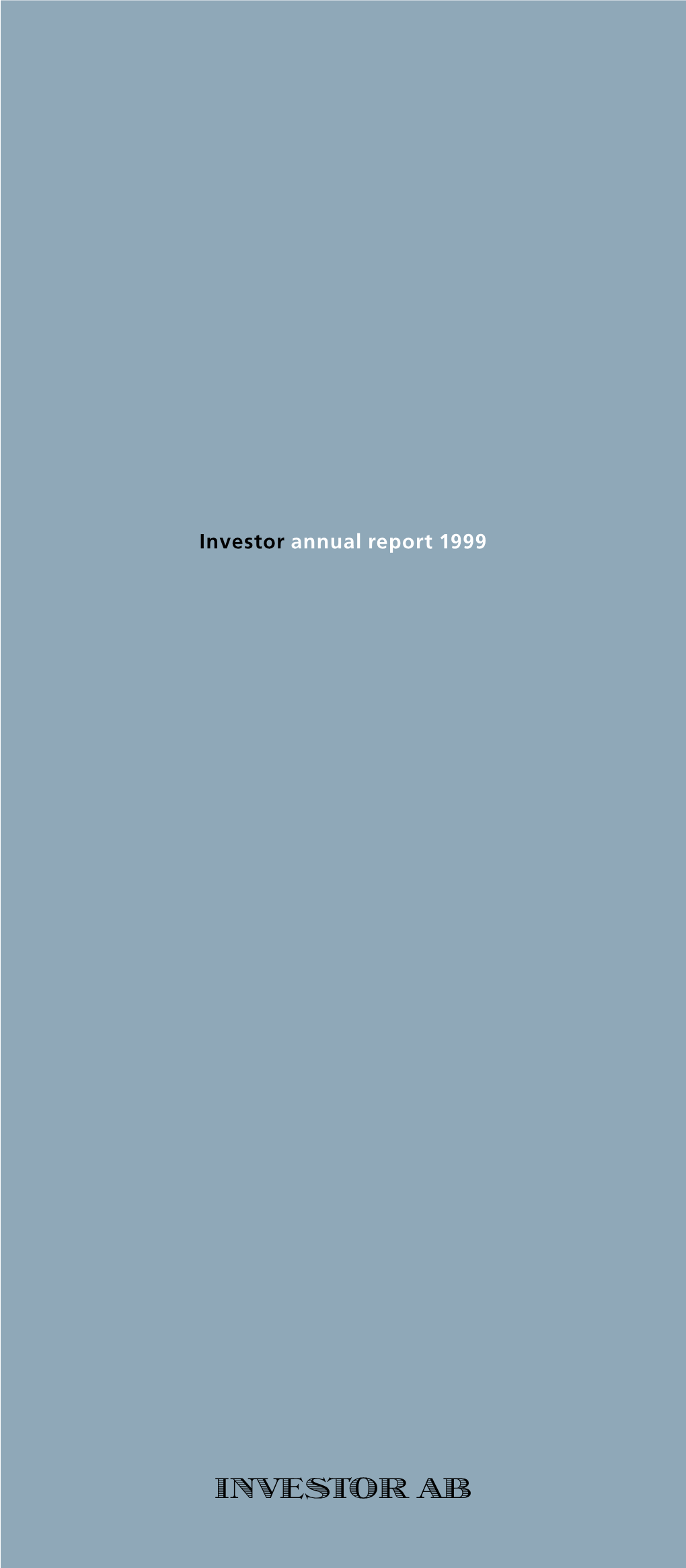 Investor Annual Report 1999