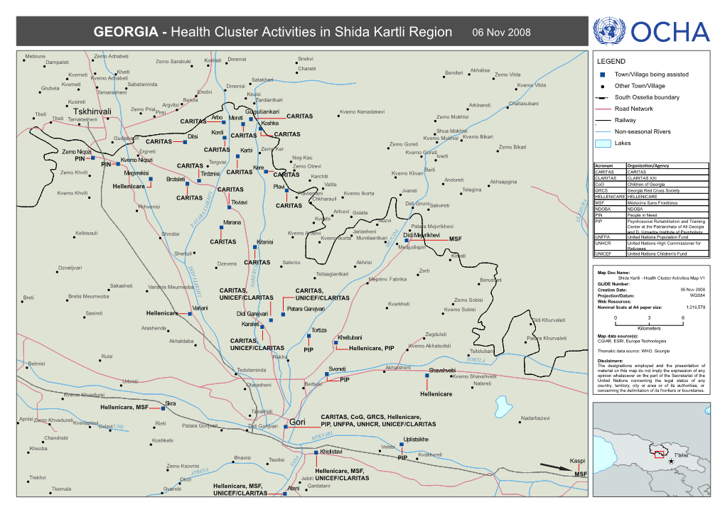 Health Cluster Activities in Shida Kartli Region