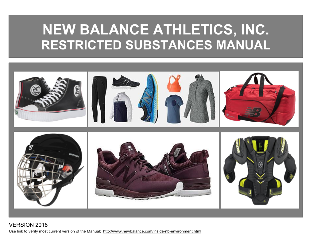 New Balance Restricted Substances Manual Are