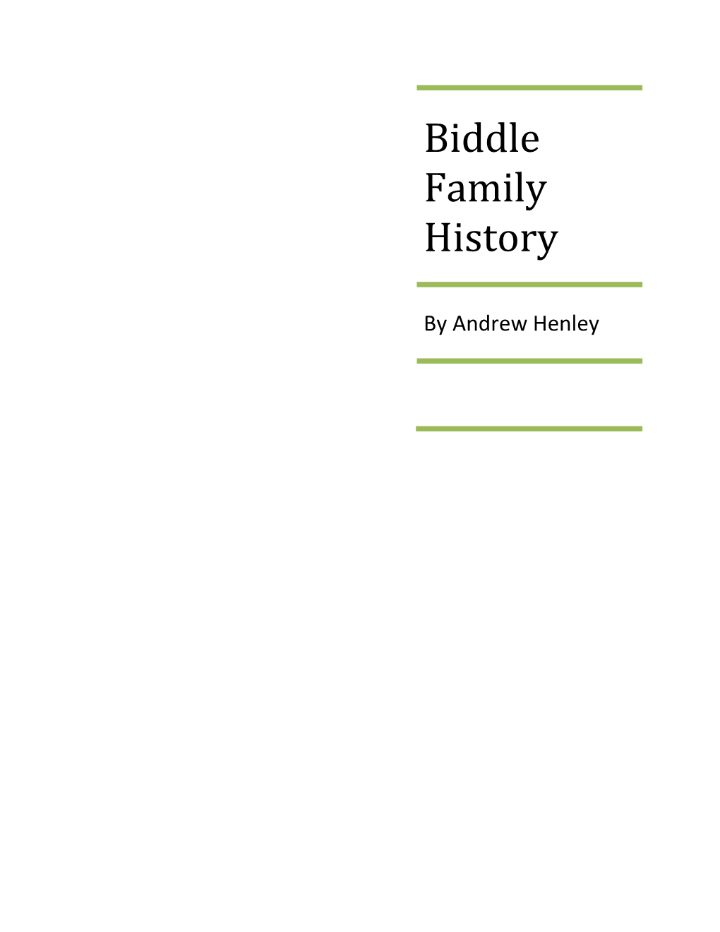 Biddle Family History