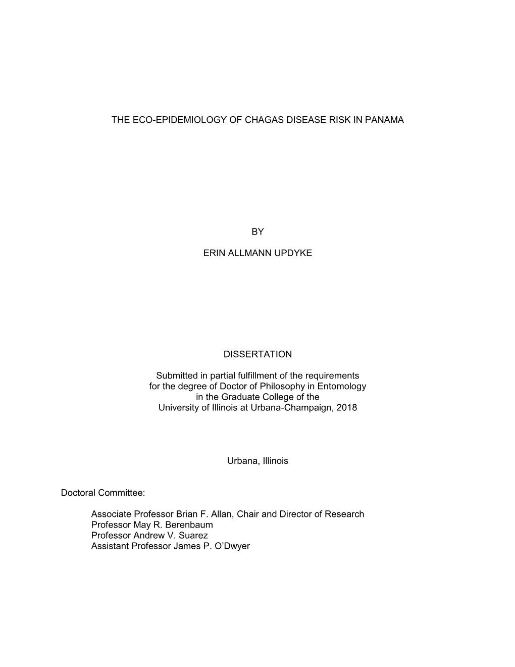 The Eco-Epidemiology of Chagas Disease Risk in Panama