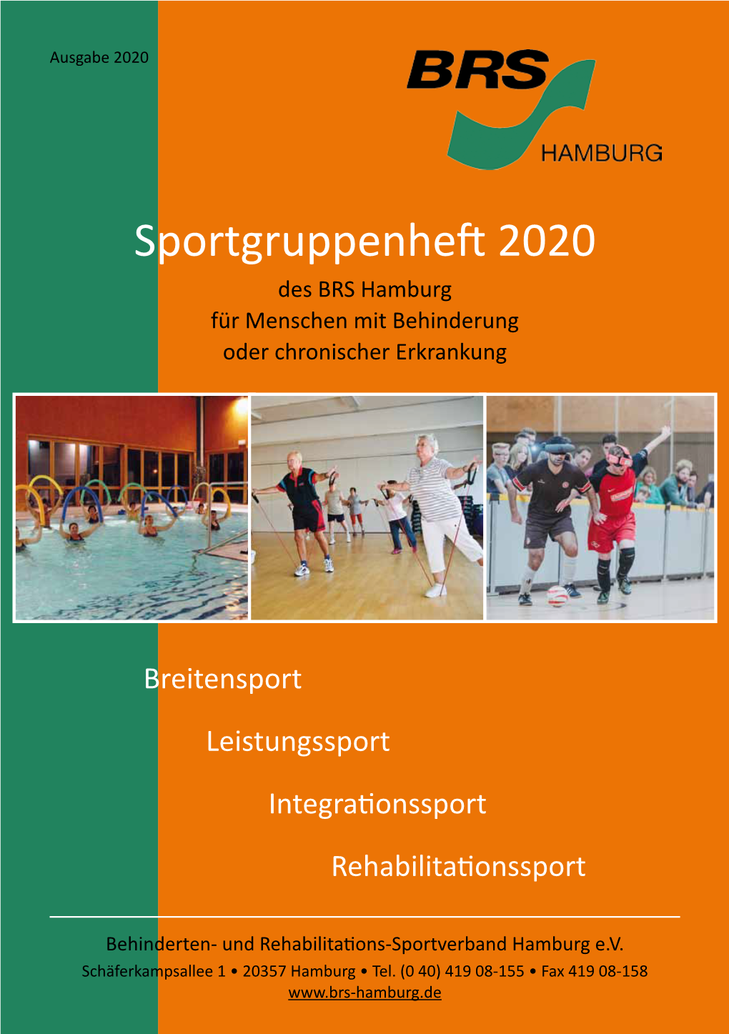 Sportgruppenheft 2020 Des BRS Hamburg Für Menschen Mit Behinderung Oder Chronischer Erkrankung