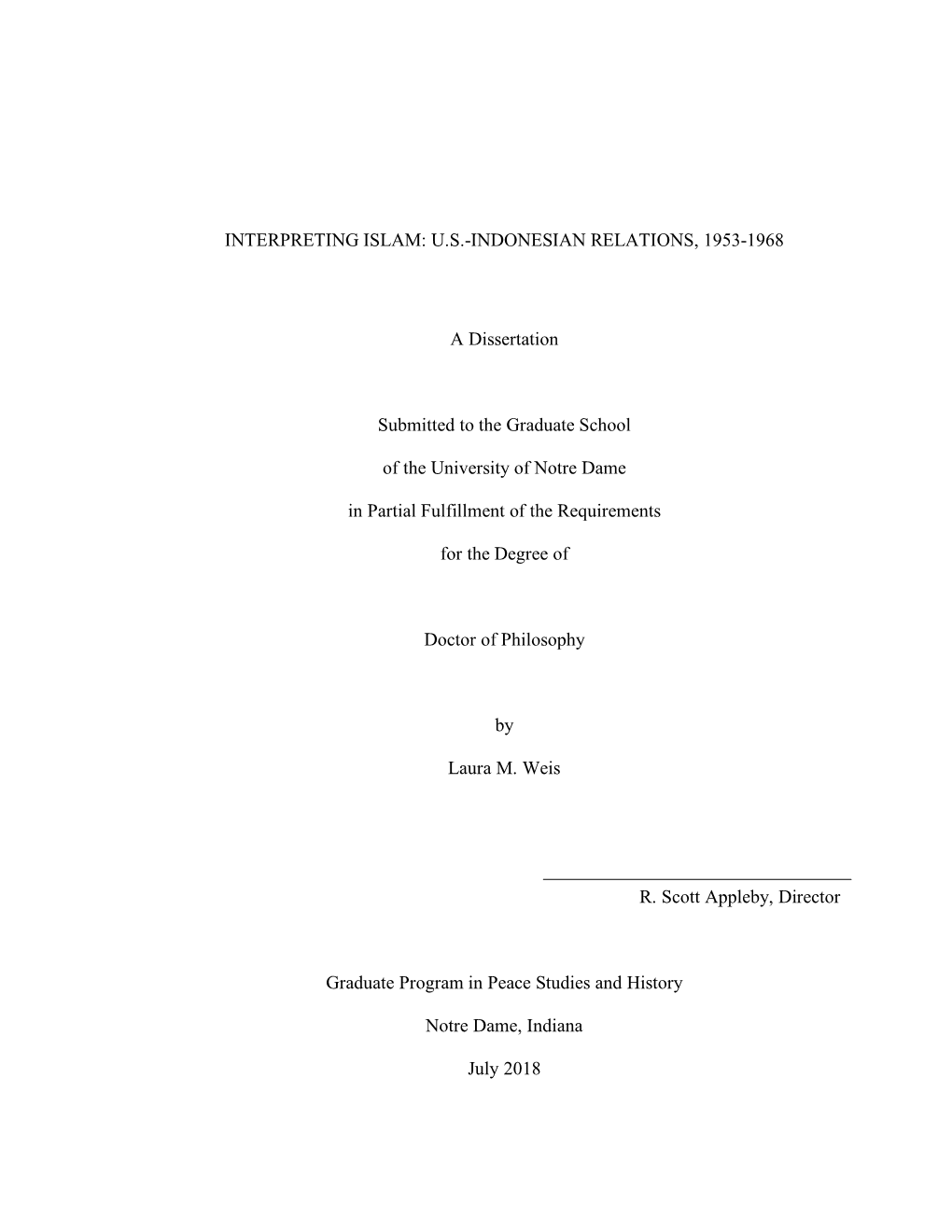 Interpreting Islam: Us-Indonesian Relations, 1953-1968