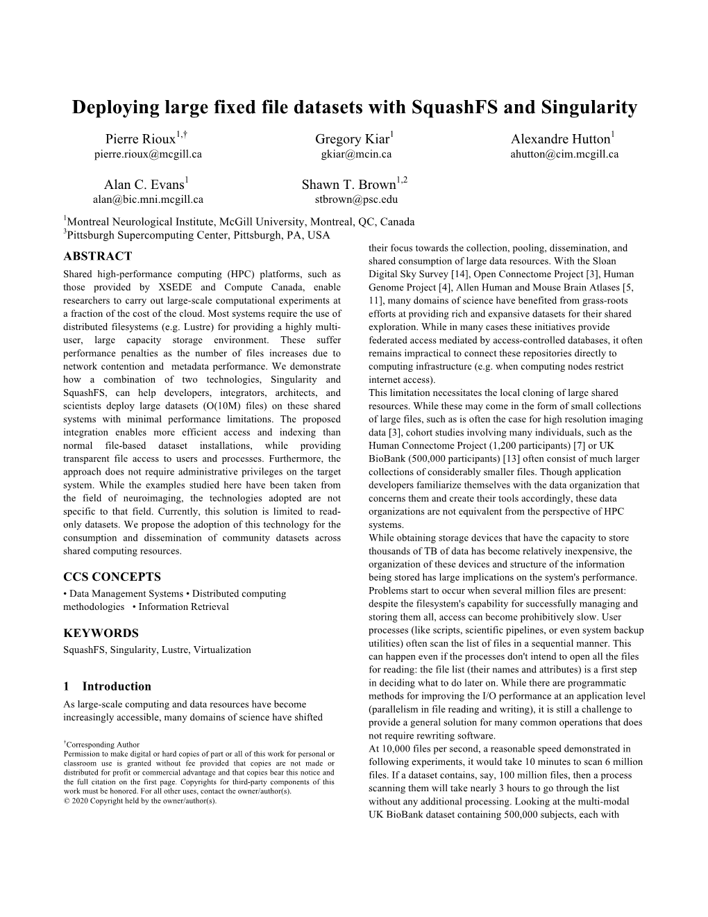 Deploying Large Fixed File Datasets with Squashfs and Singularity