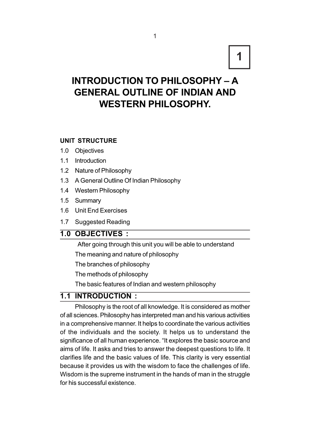 Introduction to Philosophy – a General Outline of Indian and Western Philosophy