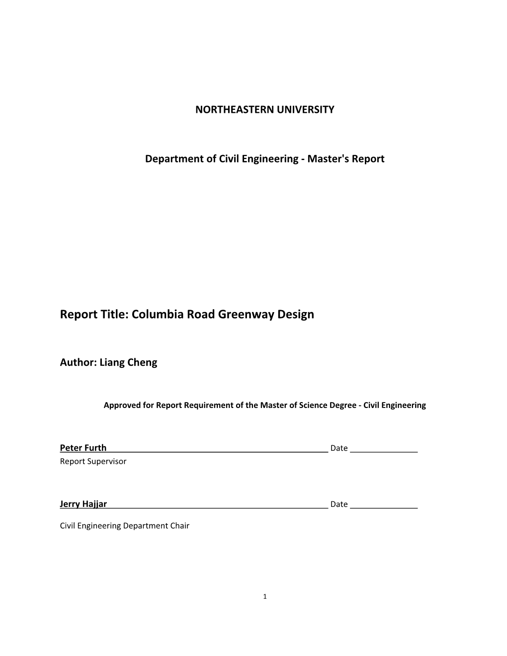 Report Title: Columbia Road Greenway Design