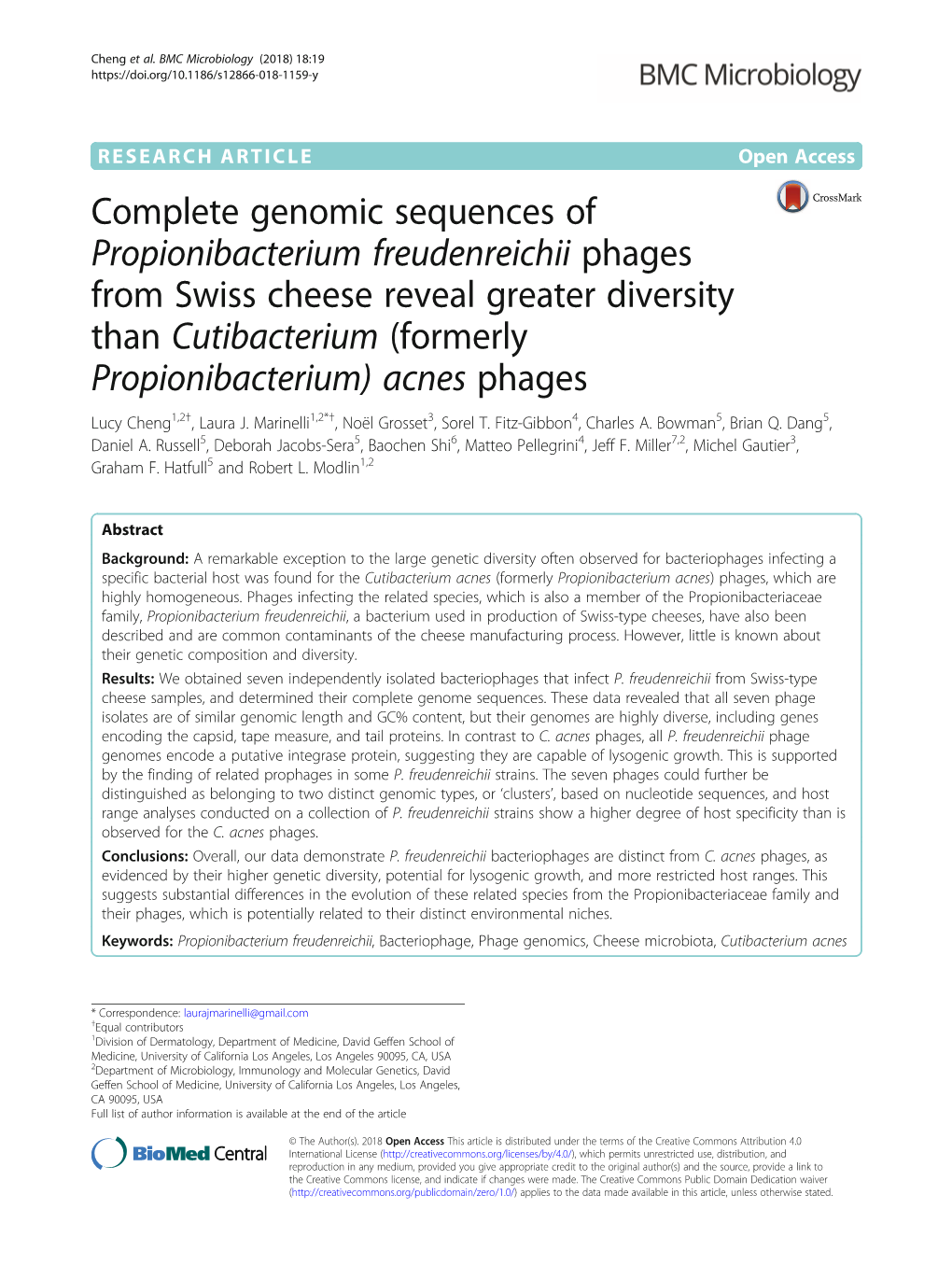 Complete Genomic Sequences of Propionibacterium Freudenreichii