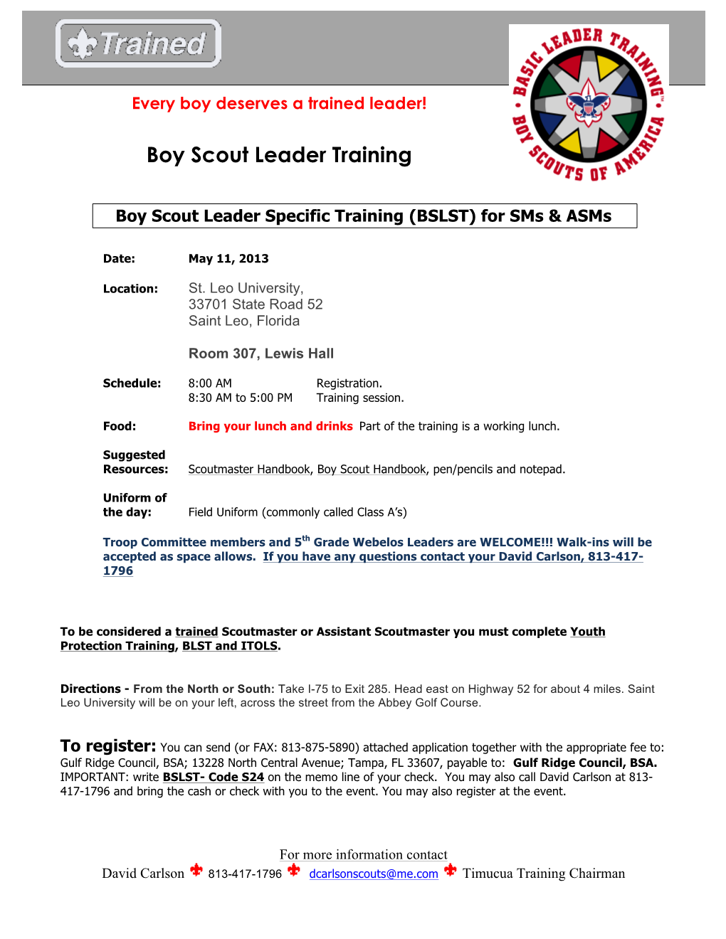 Boy Scout Leader Training