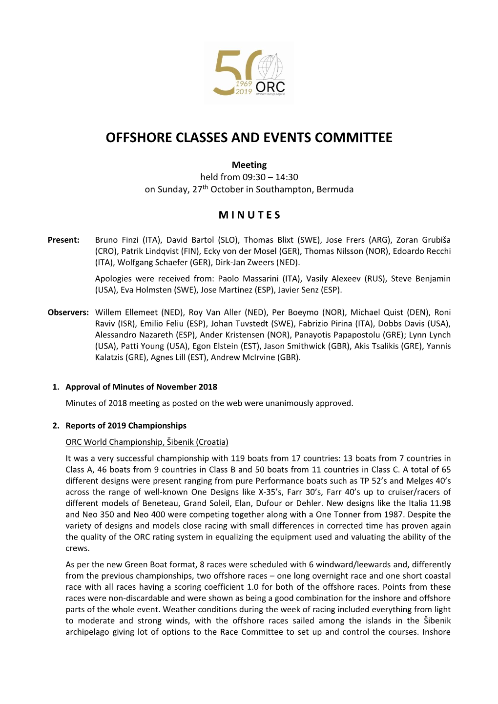 Offshore Classes and Events Committee