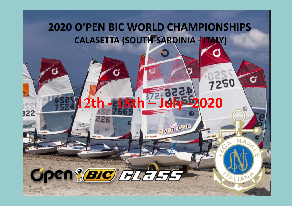 2020 O'pen Bic World Championships Calasetta