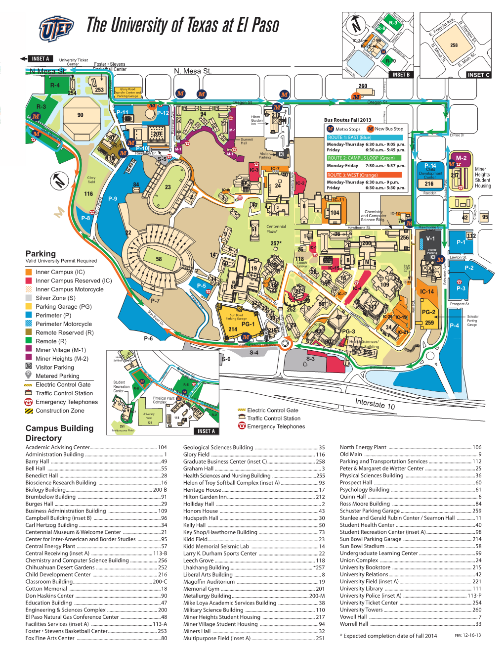 UTEP Campus Map 3-20-14