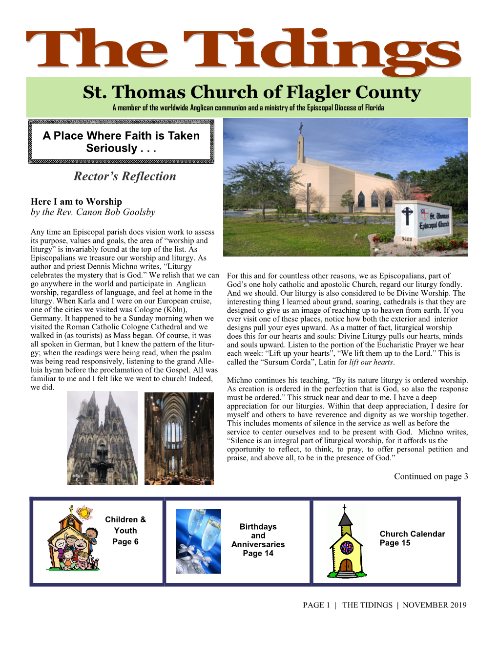 St. Thomas Church of Flagler County a Member of the Worldwide Anglican Communion and a Ministry of the Episcopal Diocese of Florida