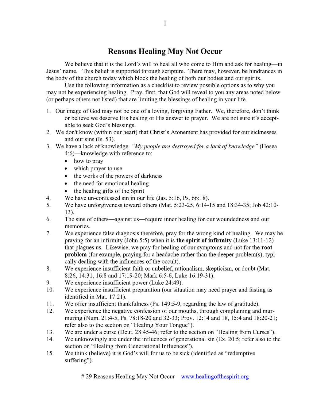 Reasons Healing May Not Occur