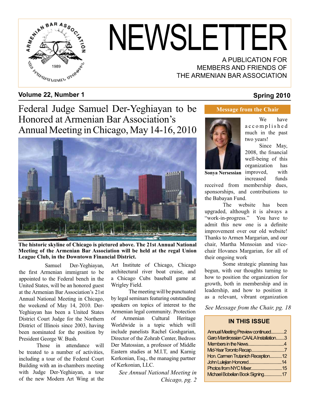 Federal Judge Samuel Der-Yeghiayan to Be Honored At