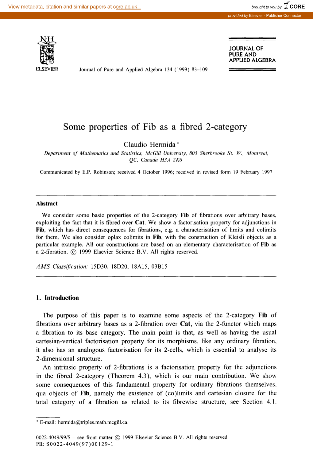 Some Properties of Fib As a Fibred 2-Category