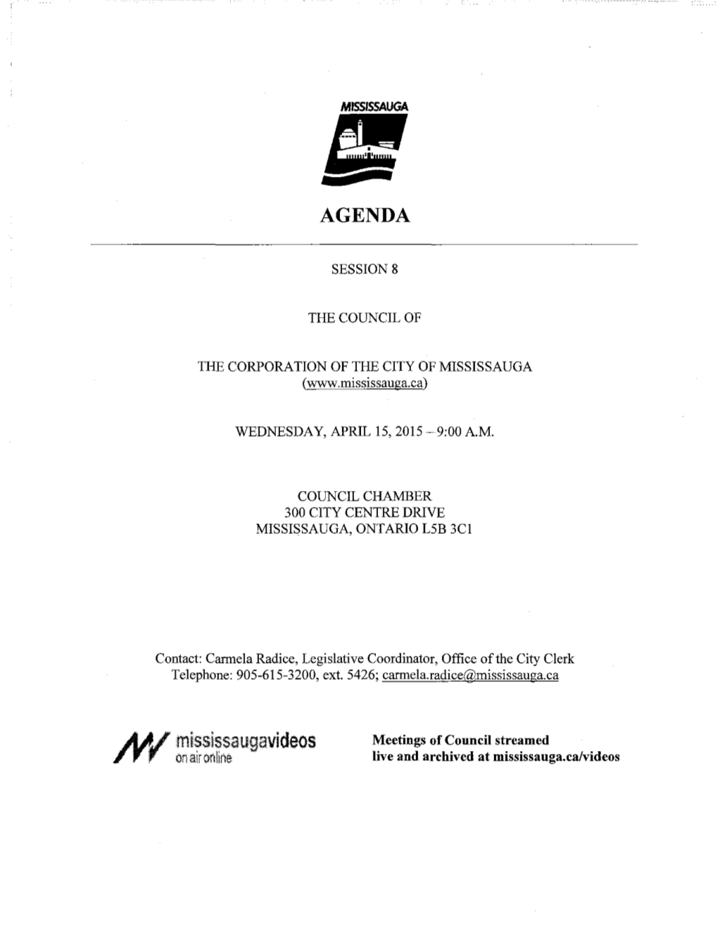 Council Agenda -2- April 15,2015