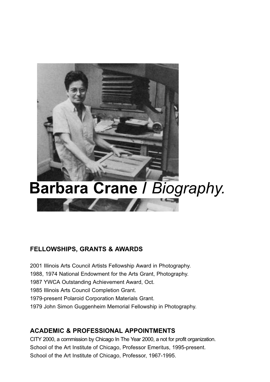 Barbara Crane / Biography