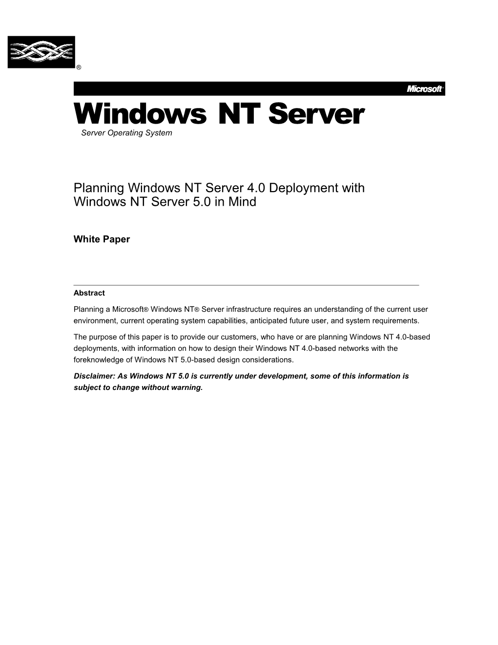 Migrating from Microsoft Windows NT Server 4.0 to Windows NT Server 5.0