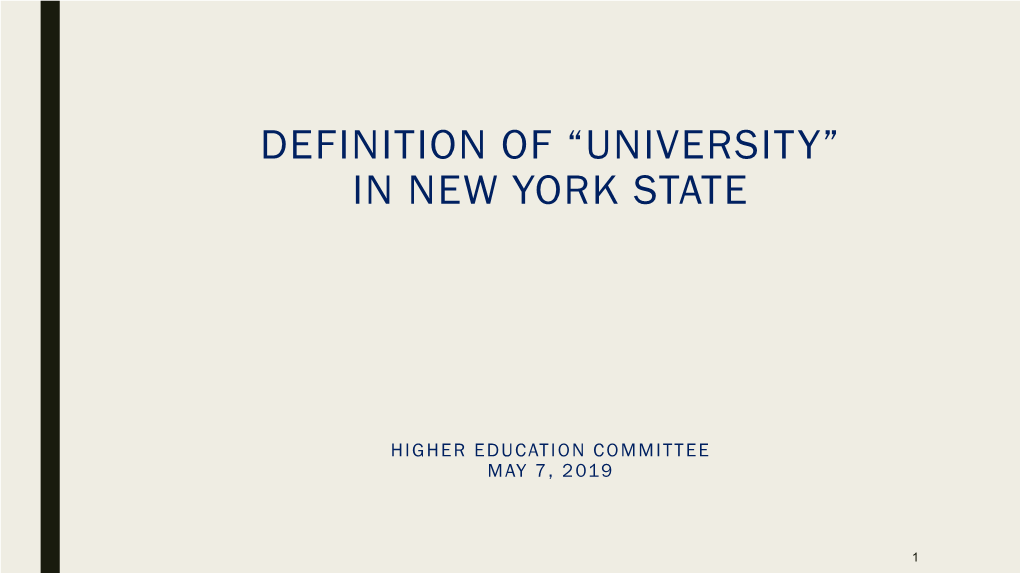 Definition of “University” in New York State