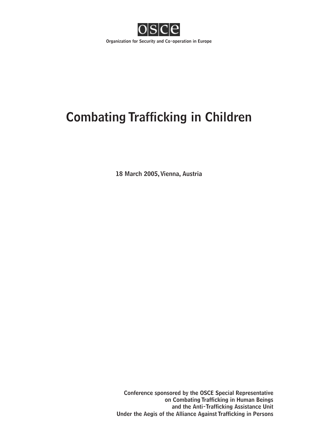 Combating Trafficking in Children