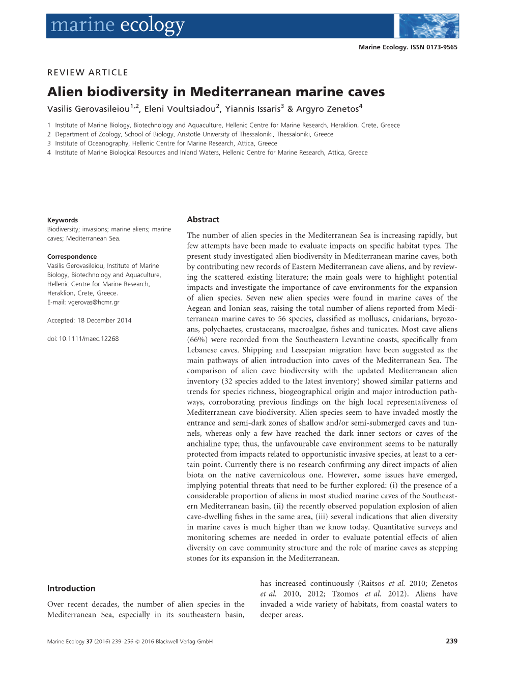 Alien Biodiversity in Mediterranean Marine Caves