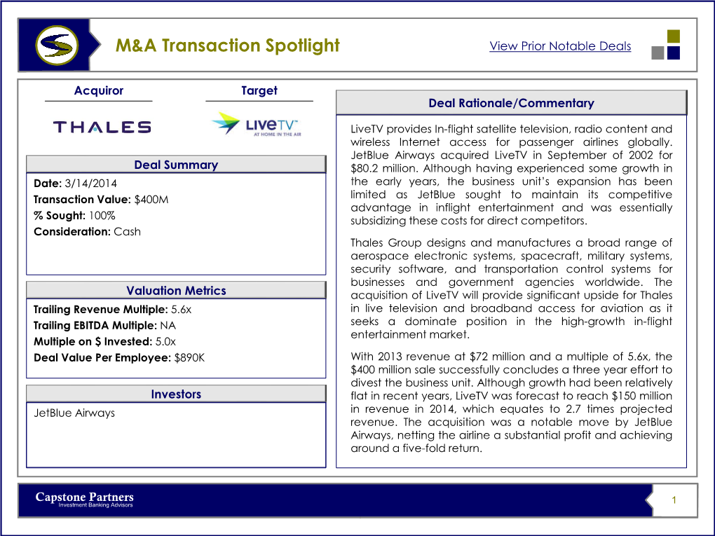 M&A Transaction Spotlight