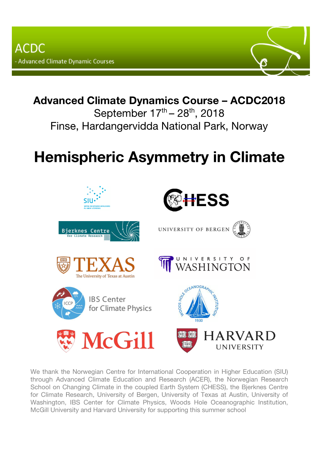 Hemispheric Asymmetry in Climate