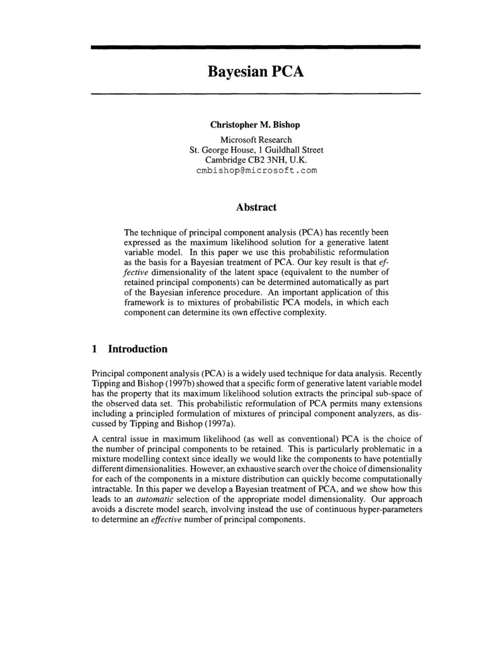 Paper on Bayesian