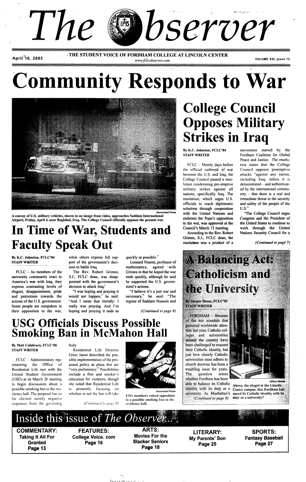 Community Responds to War College Council Opposes Military Strikes in Iraq by K.C