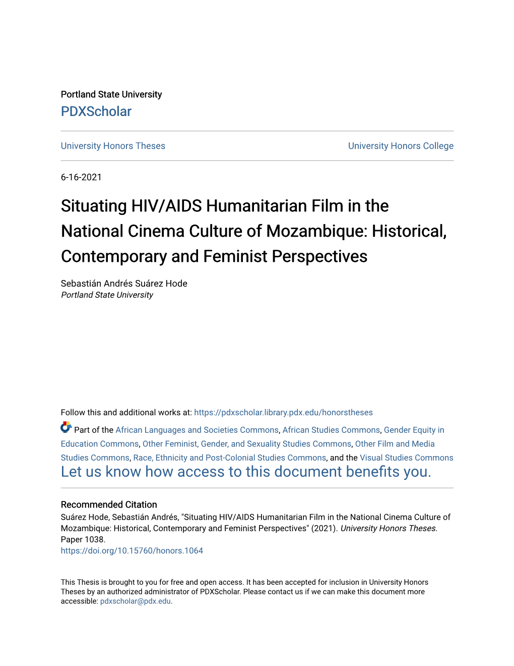 Situating HIV/AIDS Humanitarian Film in the National Cinema Culture of Mozambique: Historical, Contemporary and Feminist Perspectives