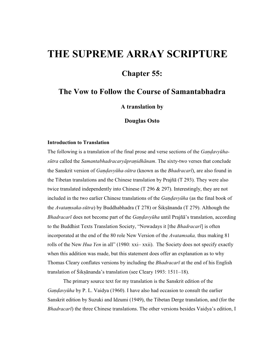 Chapter 55: the Vow to Follow the Course of Samantabhadra