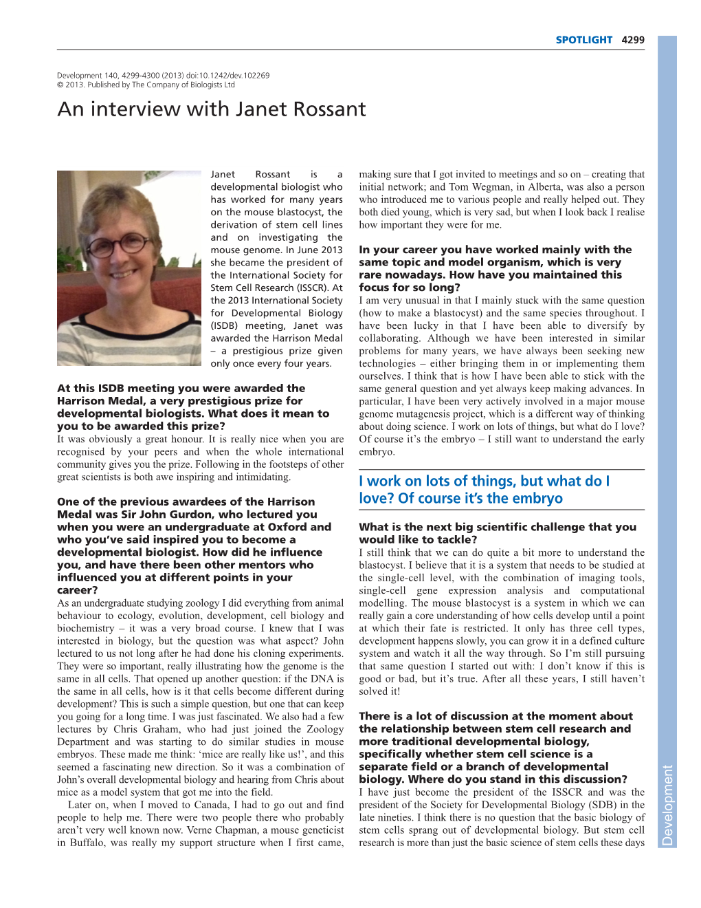 An Interview with Janet Rossant